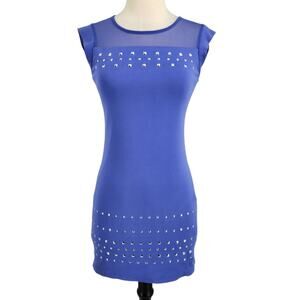 Nicole Miller Stretch Mini Dress With Metal Rock studs